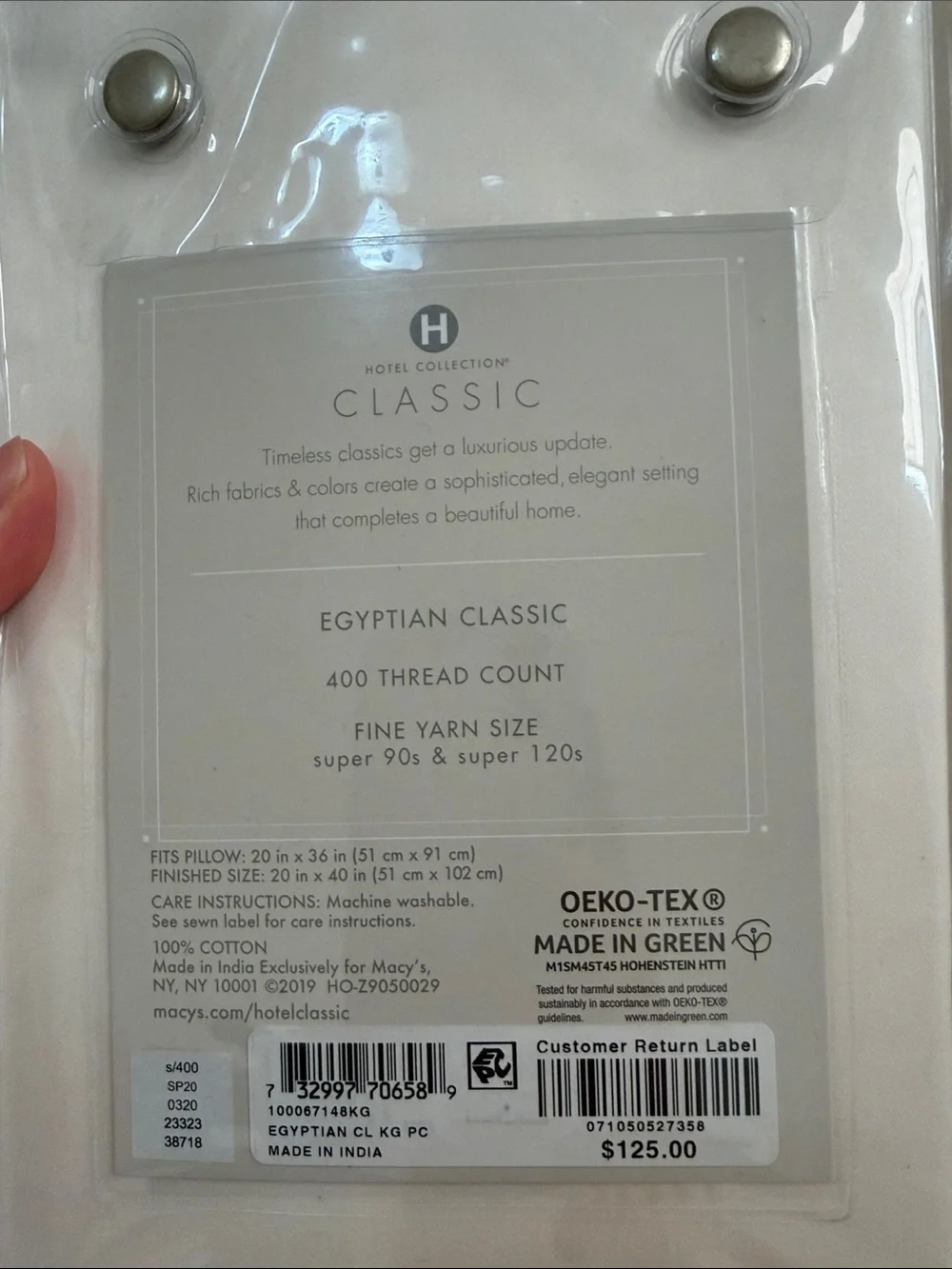 Hotel Collection Egyptian Cotton King Pillowcases - 2 Pack